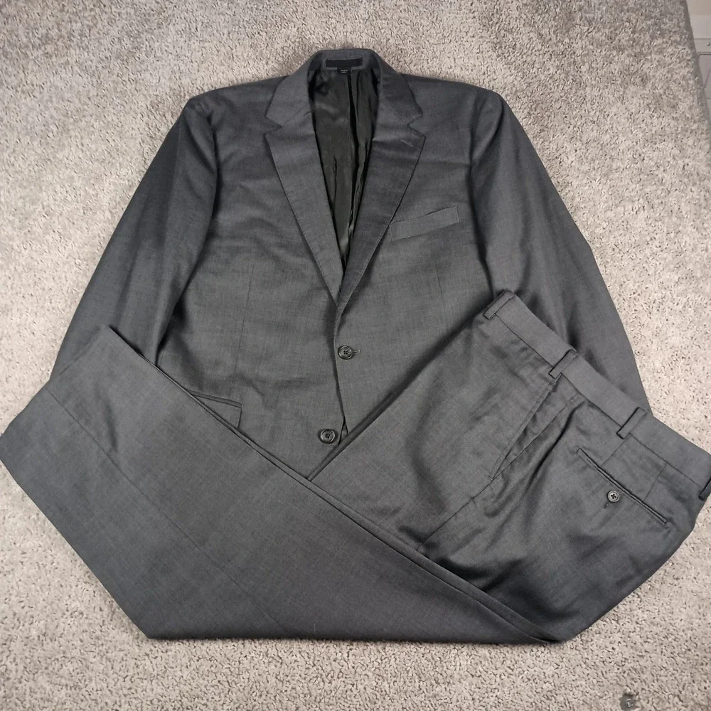 Paul Betenly 44R 38W Mens Grey Wool Vantage Water Resistant 2 Piece Suit